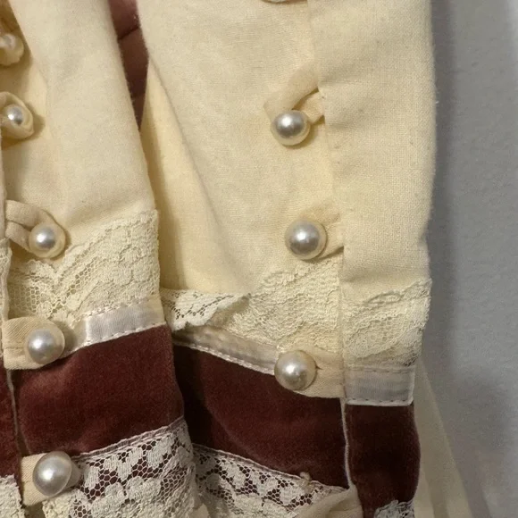 Gunne Sax Vintage Maxi Dress Lace Prairie Cottage Core - Picture 3 of 13